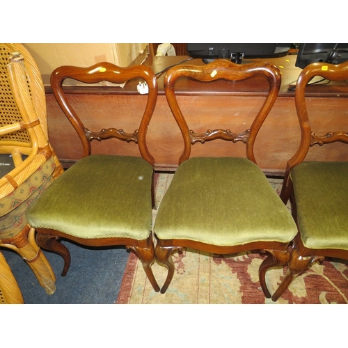 791 - A set of four antique rosewood dining chairs