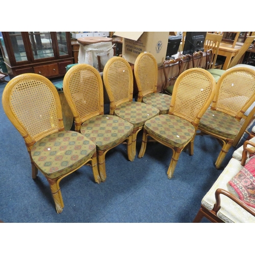 792 - A set of six modern bergere restaurant chairs