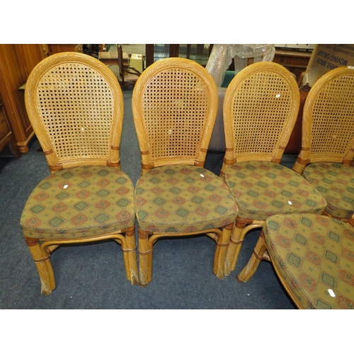 792 - A set of six modern bergere restaurant chairs