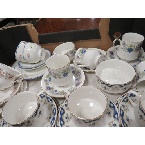 60 - A tray of Spode Royal Jasmine tea ware together with a tray of mixed teaware to include Paragon exam... 