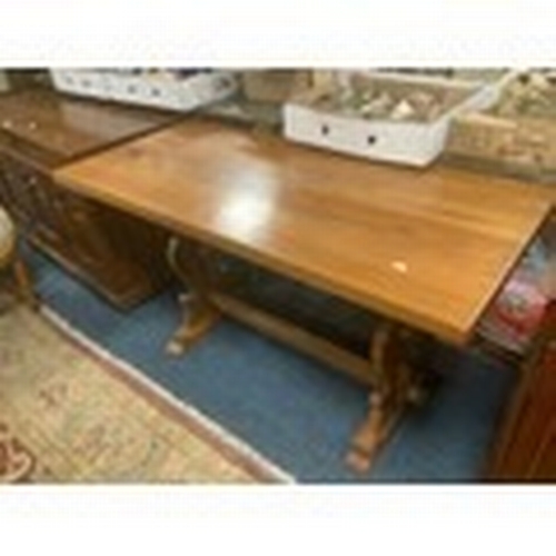 809 - An oak refectory style table W 128 cm