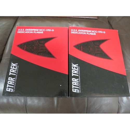 82 - Two new Star Trek USS Enterprise NCC-1701-D dedication plaques