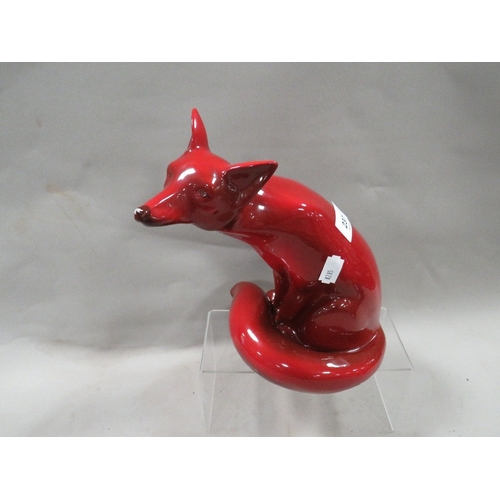 226 - A Doulton style flambe fox A/F