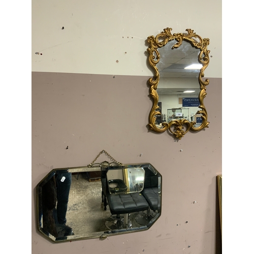 751 - Two gilt mirrors with two Art Deco mirrors. (4)