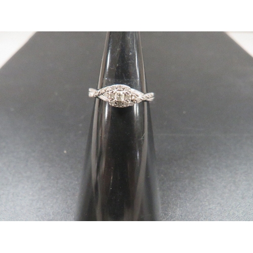 326 - A hallmarked 9ct white gold ring set 0.17 carat diamonds approx. weight 2.2g