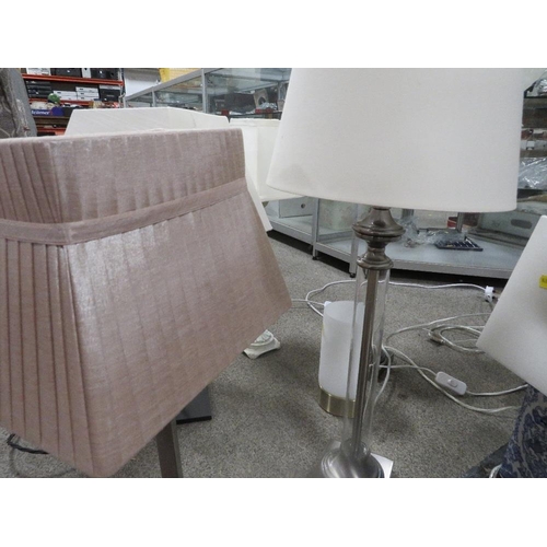 104 - A selection of assorted modern table lamps and shades