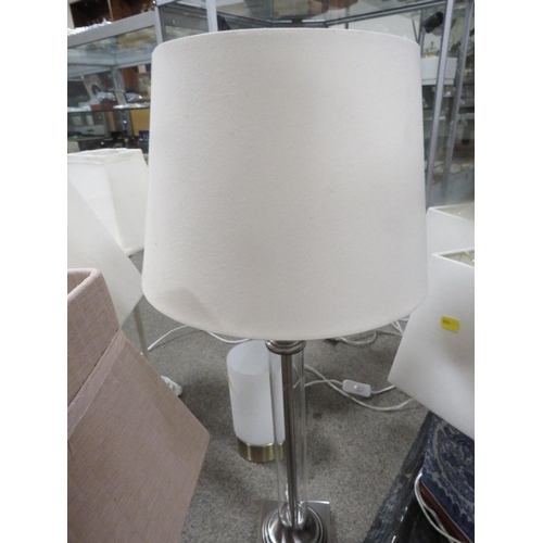 104 - A selection of assorted modern table lamps and shades