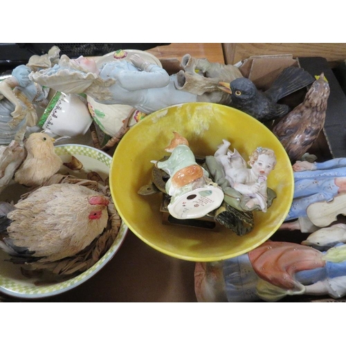 118 - Four trays of assorted ceramics to include Aynsley cup and saucer, Royal Albert Minton etc