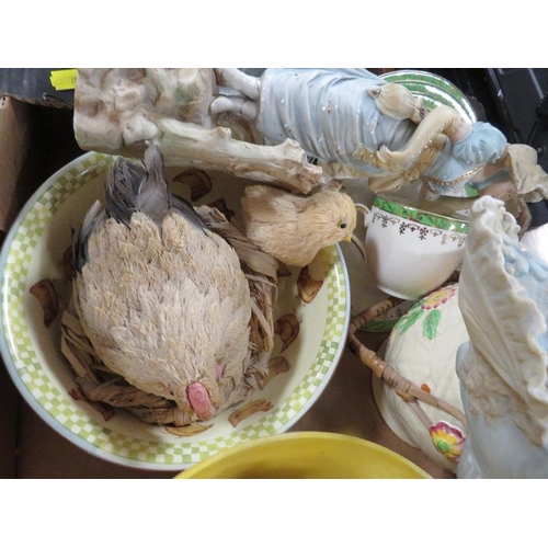 118 - Four trays of assorted ceramics to include Aynsley cup and saucer, Royal Albert Minton etc