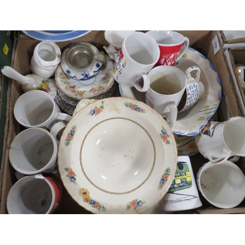 119 - Four trays of assorted ceramics and glass etc to include a T G Green cheese/butter dish