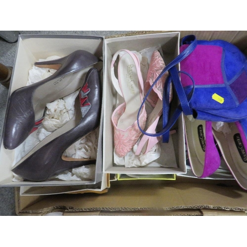 133 - A large quantity of ladies shoes to include Roland Cartier, Sorina, Carvela and a couple of matching... 