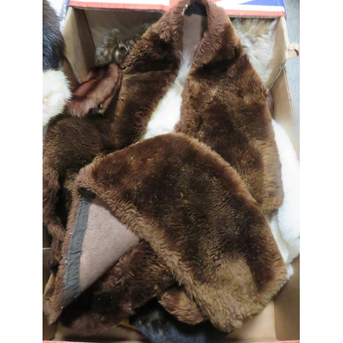 137 - Five boxes of assorted fur collars / pieces / stoles etc.