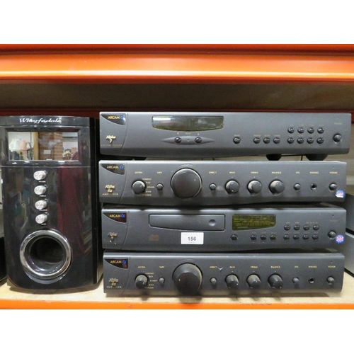 156 - Four Arcan alpha stacking stereo separates to include two 8R amplifiers and an 8 CD player and a 7 A... 