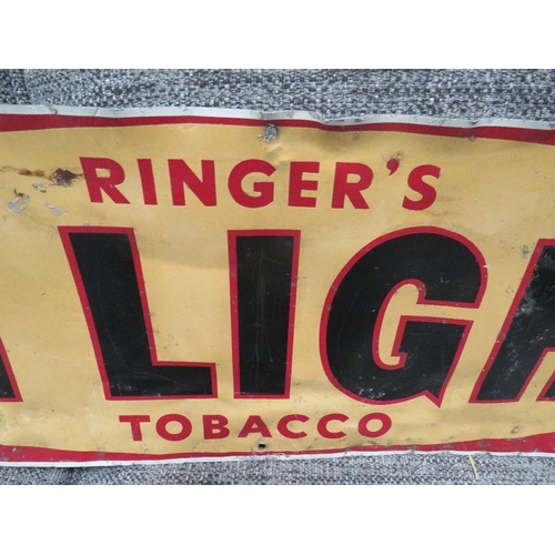 181 - A vintage metal advertising sign for Ringers A1 Light Tobacco