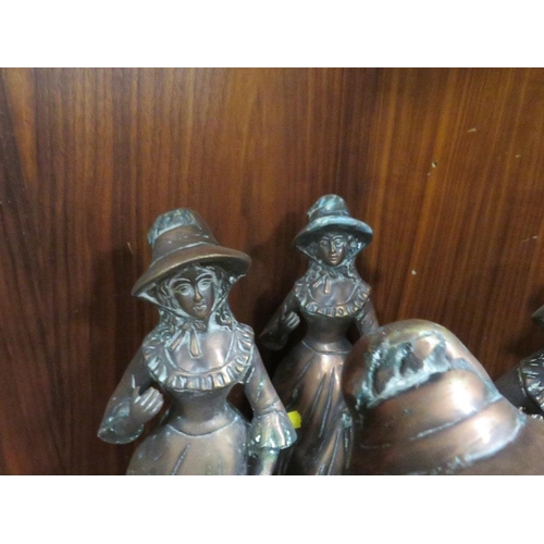 195 - Four large cast metal figurines