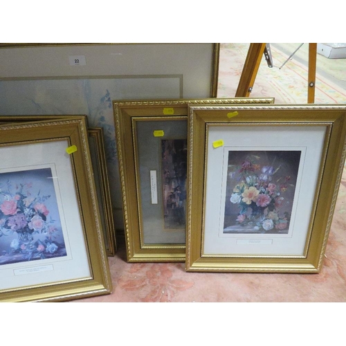 22 - A large collection of assorted floral prints