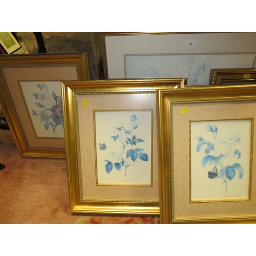 22 - A large collection of assorted floral prints