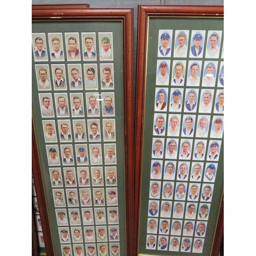 8 - Nine frames of cricketing & boxing interest cigarette cards with glazed backs