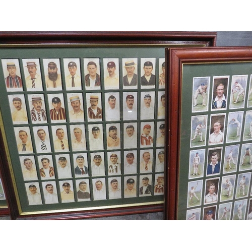 8 - Nine frames of cricketing & boxing interest cigarette cards with glazed backs