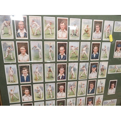 8 - Nine frames of cricketing & boxing interest cigarette cards with glazed backs