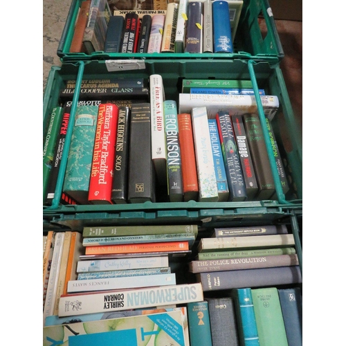 80 - Three trays of assorted mainly hardback books