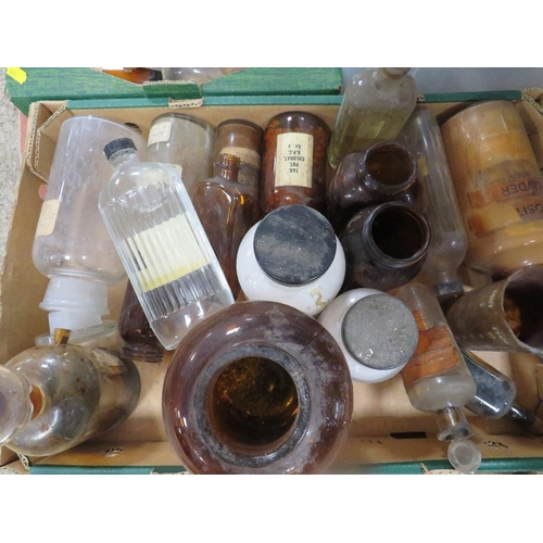 83 - Three boxes of vintage apothecary / chemist bottles etc.