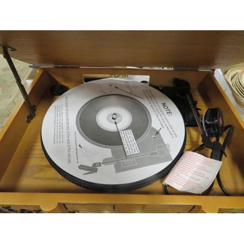 86 - A reproduction turn table radio/cd cassette player