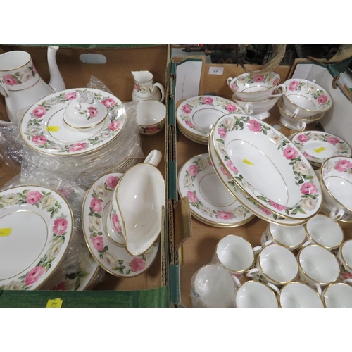 93 - Three trays of Royal Worcester Royal Garden Elgar tea/dinner ware