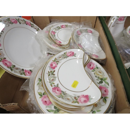 93 - Three trays of Royal Worcester Royal Garden Elgar tea/dinner ware