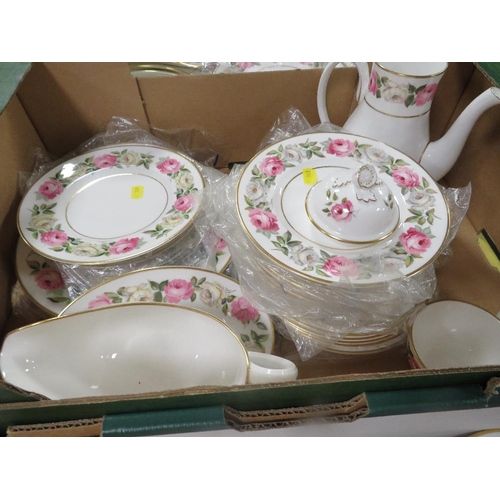 93 - Three trays of Royal Worcester Royal Garden Elgar tea/dinner ware