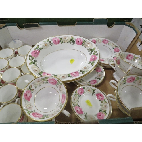 93 - Three trays of Royal Worcester Royal Garden Elgar tea/dinner ware