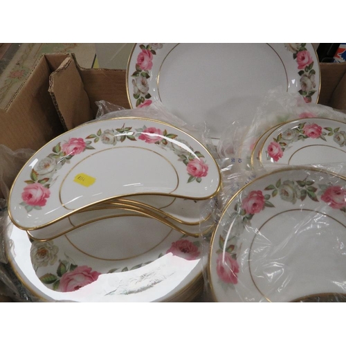 93 - Three trays of Royal Worcester Royal Garden Elgar tea/dinner ware