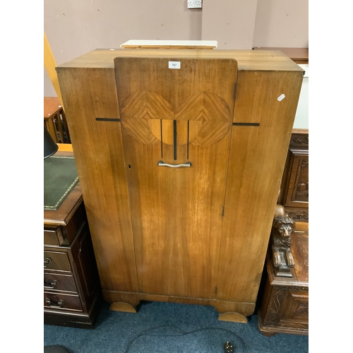 767 - An art deco style walnut cabinet