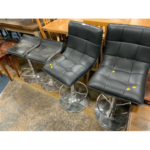 779 - Two pairs of modern swivel stools. A/F