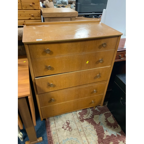 787 - A vintage five drawer utility type chest of drawers