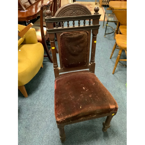 803 - A heavy mahogany Edwardian chair