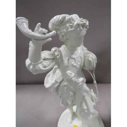 224 - A pair of cast figures overpainted in white