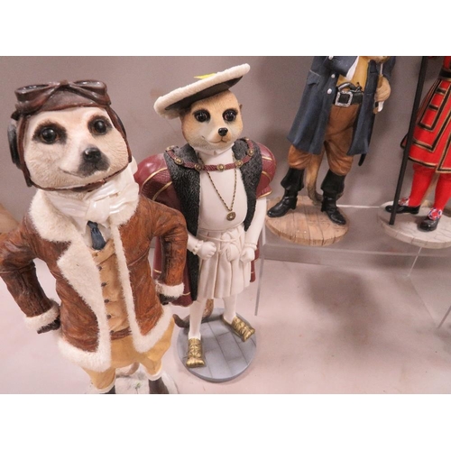 253 - Six Country Artists meerkats to include Henry, Bader, Windsor, William, Jack and Sherlock A/F