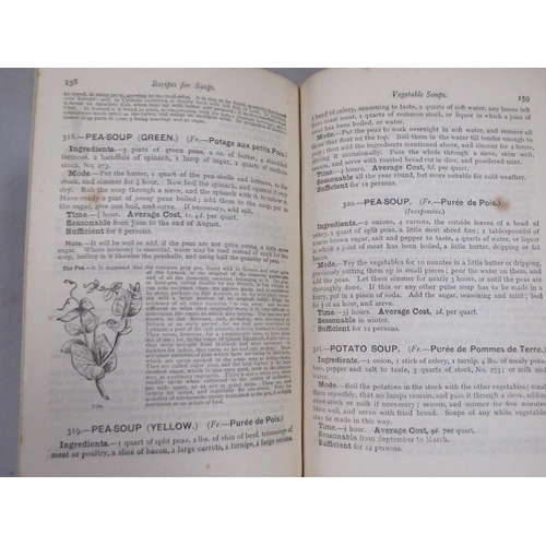 259 - An antique copy of Mrs Beeton's cook book together with an 1823 edition of the Cook and Housekeepers... 