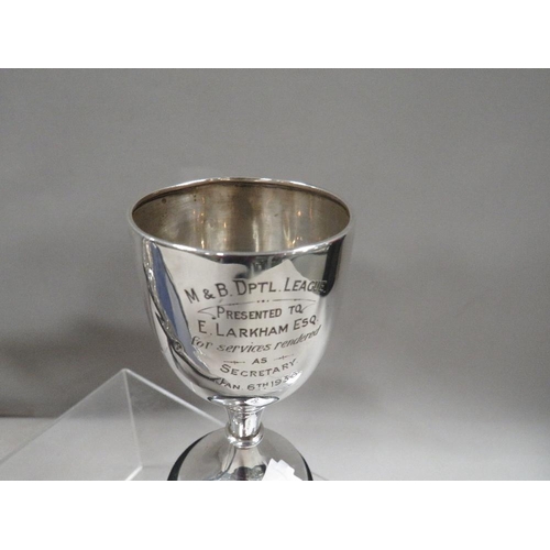 294 - A silver hallmarked photo frame and trophy