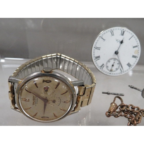 306 - Gents Thussy wristwatch, watch movements etc