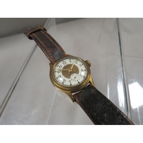 312 - A vintage 'Aircraft' watch on a vintage leather strap with 'Rolex' logo