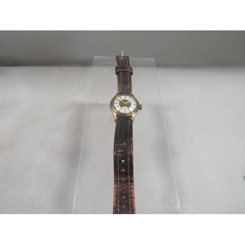 312 - A vintage 'Aircraft' watch on a vintage leather strap with 'Rolex' logo