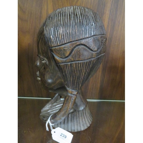 239 - A vintage ironwood female African head study