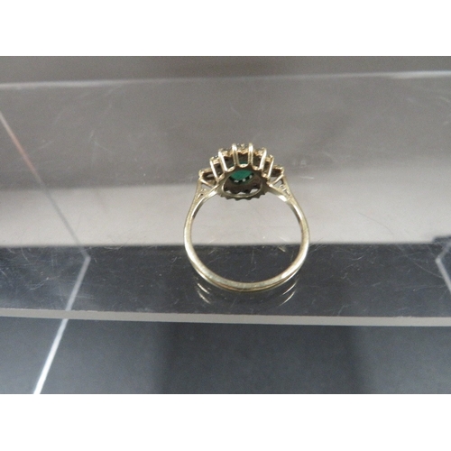 365 - A hallmarked 9ct gold gem set ring, size Q, approx weight 3.3 g