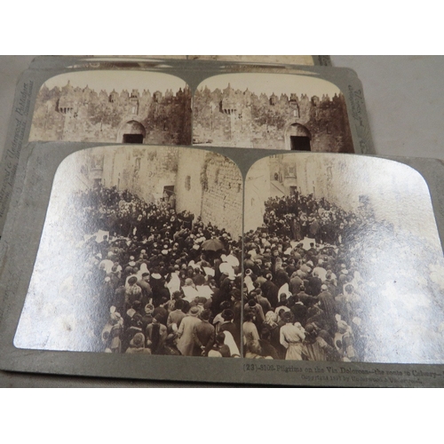 403 - A collection of stereoscopic pictures of Jerusalem by Underwood & Underwood, in original book shaped... 