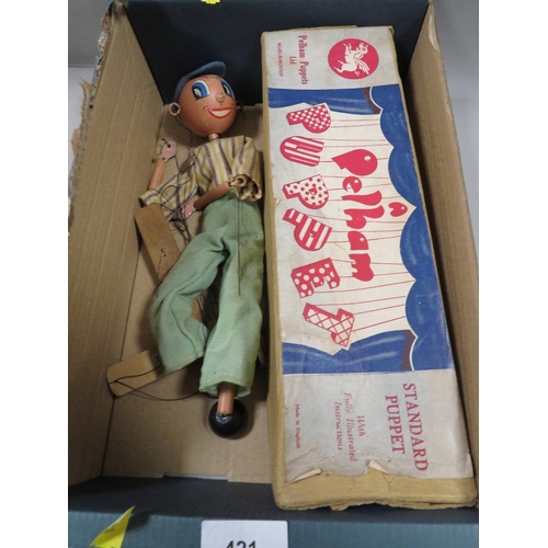 421 - A vintage boxed Pelham puppet plus another