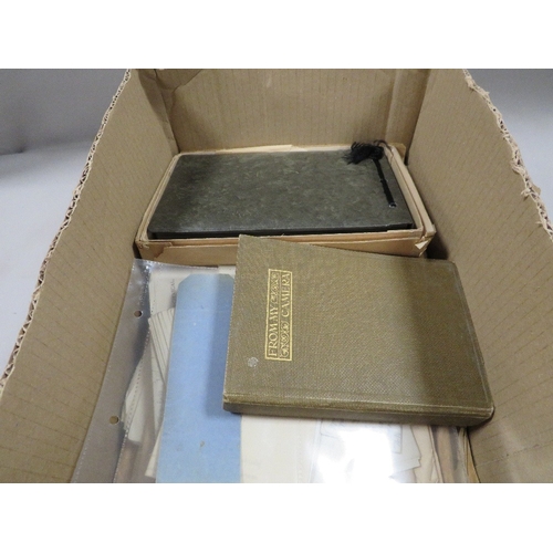 425 - A box of ephemera, to include documents of local interest along with photograph albums