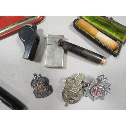 431 - A small quantity of collectables top include ARP badge AFS badges, boy scout badges etc together wit... 