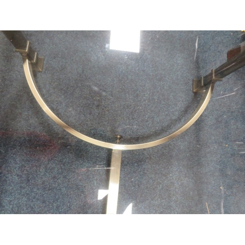 849 - A modern brass & glass coffee table